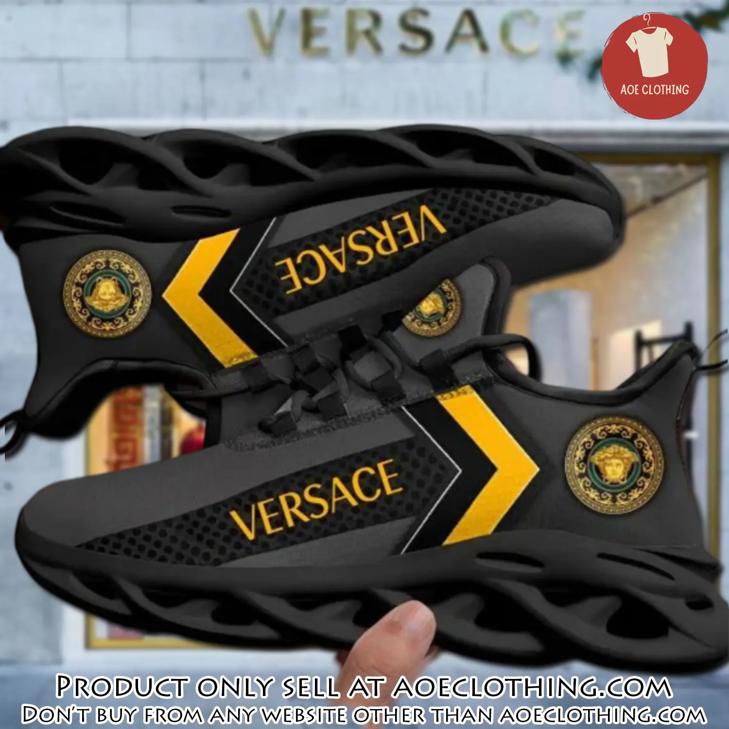 Versace black premium max soul shoes luxury brand gifts for men women aoe1506081